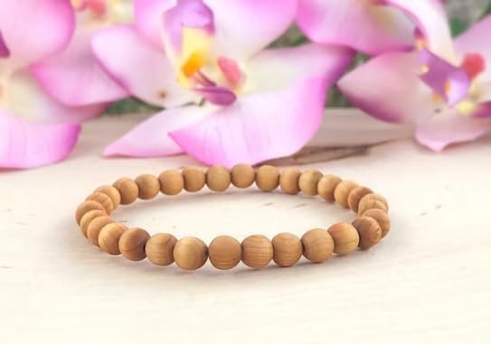 Chandan Ka Bracelet सफ़ेद चन्दन ब्रासलेट White Chandn Braslet Natural Safed Chandan Bracelet Original Certified Sandalwood Braslet For Men Elastic Band