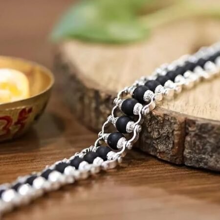 Karungali Beads Bracelet with Silver-Tone Finish тАУ Spiritual Protection & Energy Balance