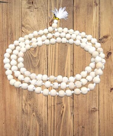 Lifestyle Unisex Natural White Sandalwood 108+1 Beads Mala/Safed Chandan Rosary String For Wearing, Jaap/Chanting Or Pooja