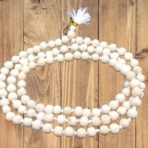 Lifestyle Unisex Natural White Sandalwood 108+1 Beads Mala/Safed Chandan Rosary String For Wearing, Jaap/Chanting Or Pooja