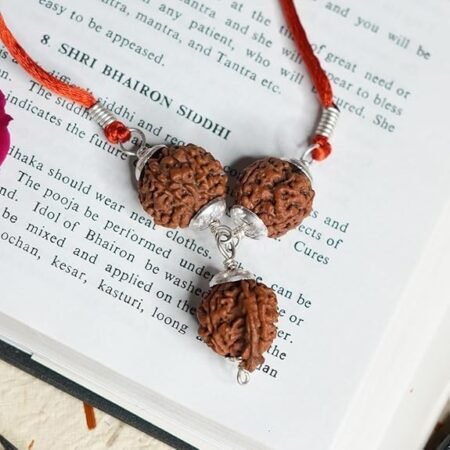 Unisex Rudraksha Mala For Students | Ganesh Saraswati Bandh | Ganesh, 4 & 6 Mukhi Rudraksha | Original Lab Certified Nepal Rudraksha