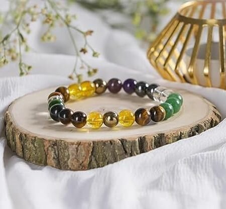 DHANA Certified Scientific Money Magnet Bracelet тАУ Original 7 Chakra Navagraha Stone for Men & Women | Wealth, Prosperity & Abundance Gemstone with Activation Card & Authenticity Certificate