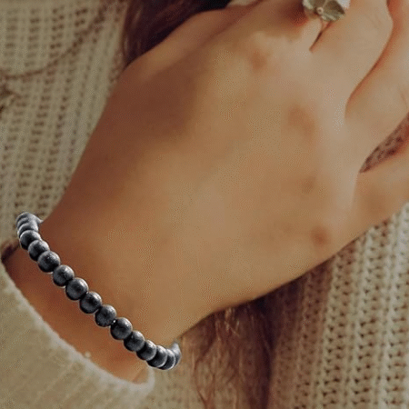 Certified Karungali Bracelet Original for Men Women - Black Ebony Wood Bracelet - Original and Natural Karukali Malai for Men Women Pooja Supplies (6mm Beads, Elastic)