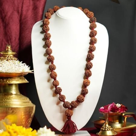 5 Mukhi Nepal Rudraksha Mala for Wearing | for Men and Women | Educating People About Rudraksha for Over 20 Years | Original Rudraksha 32 + 1 Beads