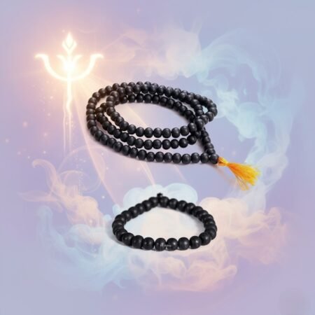 100% Natural Original Unpolished Karungali Mala 8mm & Bracelet 8mm Combo | Wood