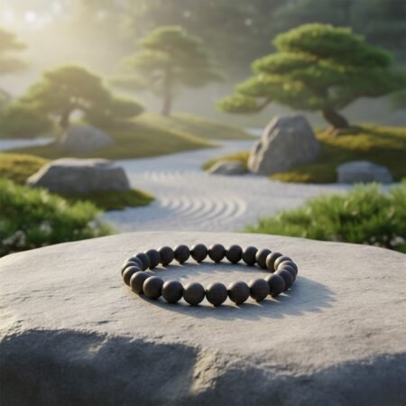 Ebony Wood Karungali Kattai Round Beads Handmade Elastic Stretchable - 100% Natural Unpolished Karungali Bracelets For Unisex Adult (10 Mm)