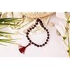 Divine Anandam® Premium Red Sandalwood Knotted Mala Bracelet | 8mm Beads, 27+1 Prayer Quarter Mala | Spiritual Jewelry for Men & Women