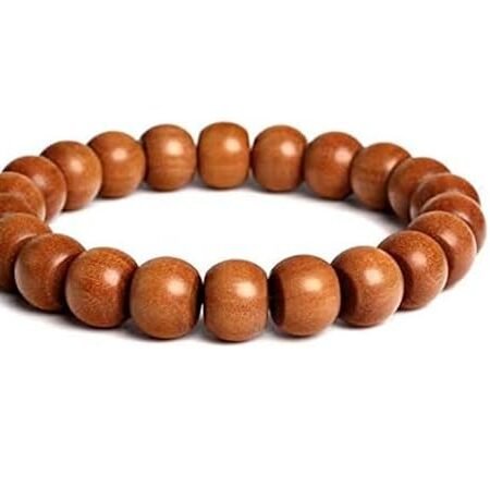 Divine Anandam® White Sandalwood (Chandan) Bracelet | Free Size Unisex Bracelet for Men & Women | Pure, Certified Chandan Beads