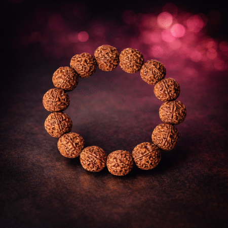 Divine Anandam® Certified 5 Mukhi Rudraksha Bracelet for Men & Women | Original Nepali Beads for Positivity, Stress Relief & Aura Protection | Yoga, Meditation & Wellness Wear | Spiritual Jewelry Bracelet