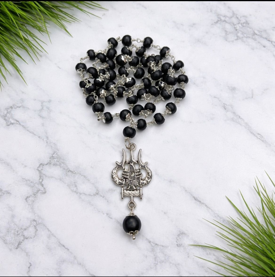 Divine Anandam® Premium Karungali Silver-Capped Mala with Pendant | 54+1 Beads | Spiritual Energy Bracelet for Men & Women